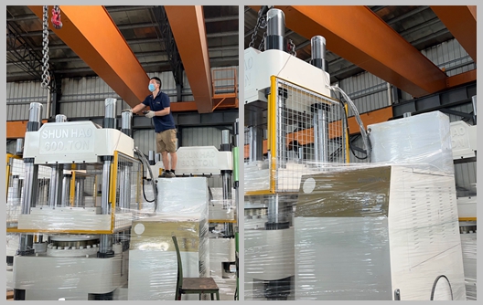 Mesin Cetak Hidrolik 600T Abu-abu yang Disesuaikan Telah Dikirim